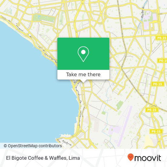 El Bigote Coffee & Waffles map