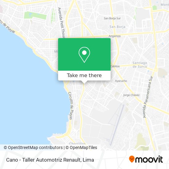 Mapa de Cano - Taller Automotriz Renault