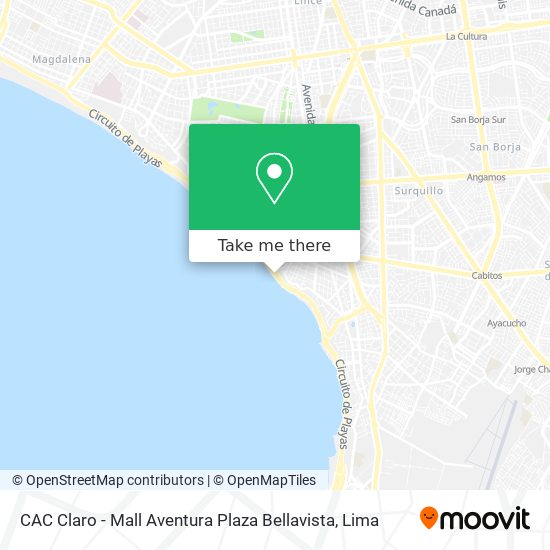 CAC Claro - Mall Aventura Plaza Bellavista map