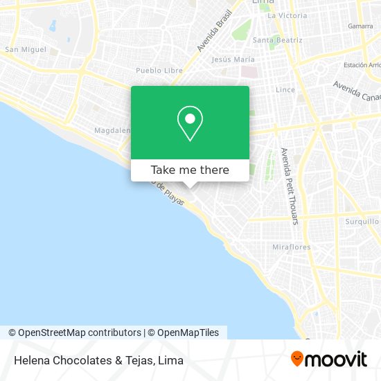 Helena Chocolates & Tejas map