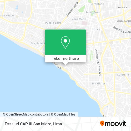 Essalud CAP III San Isidro map
