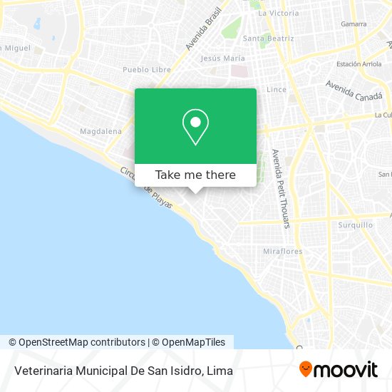 Mapa de Veterinaria Municipal De San Isidro