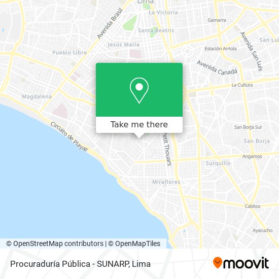 Procuraduría Pública - SUNARP map