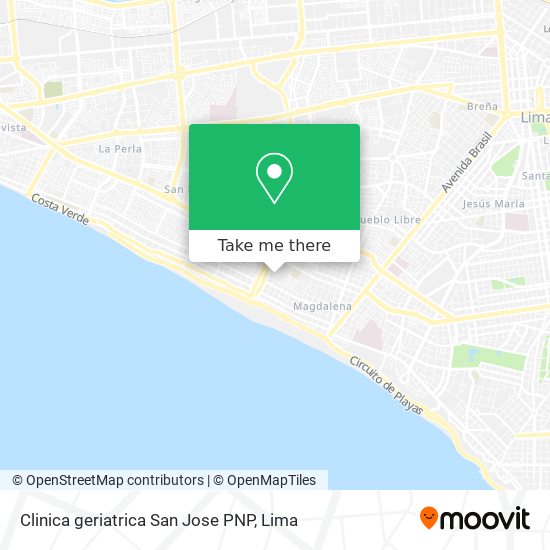 Mapa de Clinica geriatrica San Jose PNP