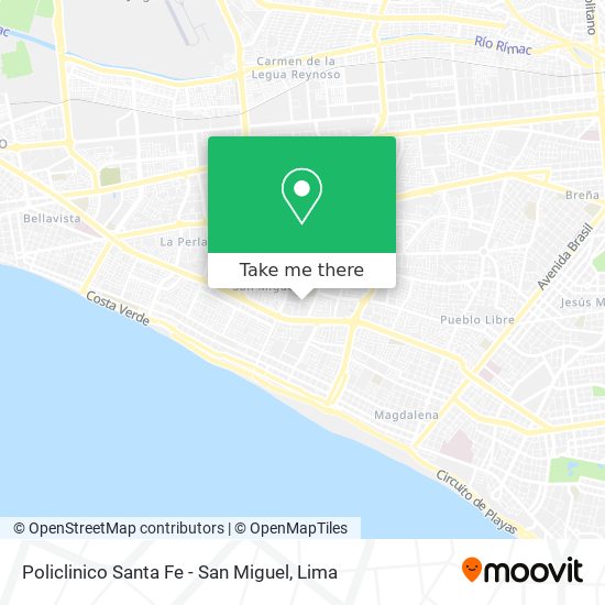 Policlinico Santa Fe - San Miguel map