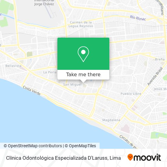 Mapa de Clínica Odontológica Especializada D'Laruss