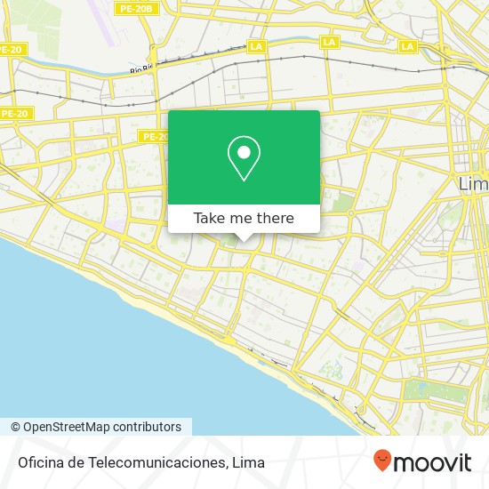 Mapa de Oficina de Telecomunicaciones