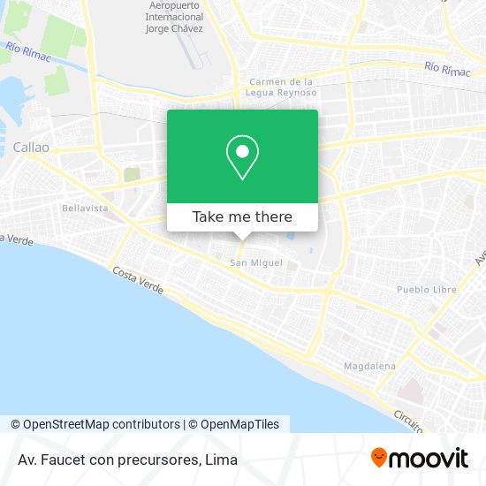 Mapa de Av. Faucet con precursores