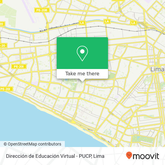 Mapa de Dirección de Educación Virtual - PUCP