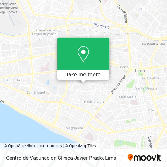 Centro de Vacunacion Clinica Javier Prado map