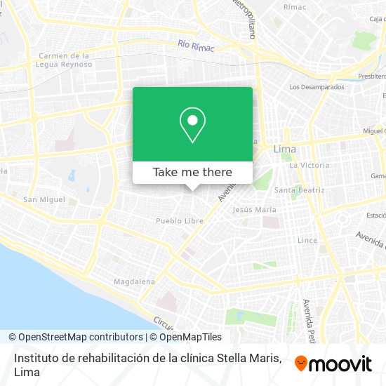 Mapa de Instituto de rehabilitación de la clínica Stella Maris
