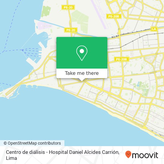 Mapa de Centro de diálisis - Hospital Daniel Alcides Carrión