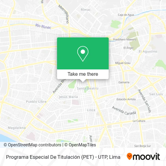 Mapa de Programa Especial De Titulación  (PET) - UTP