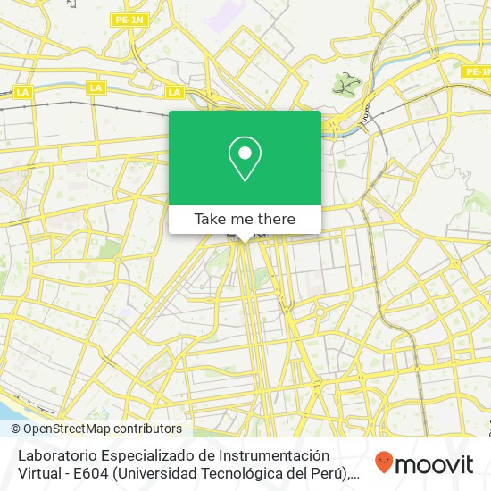 Laboratorio Especializado de Instrumentación Virtual - E604 (Universidad Tecnológica del Perú) map