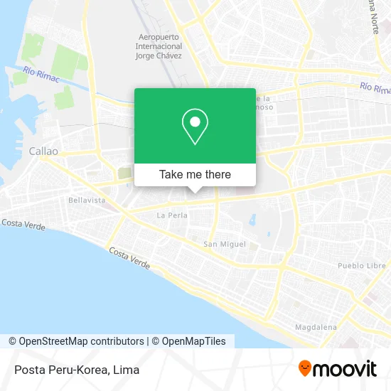 Posta Peru-Korea map