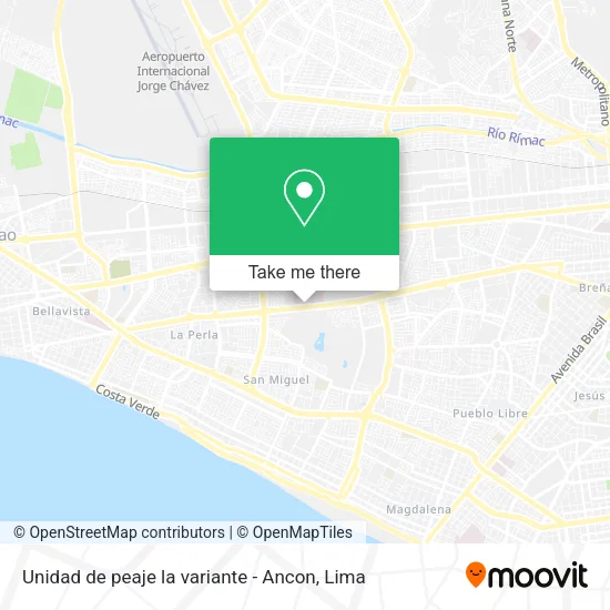 Mapa de Unidad de peaje la variante - Ancon