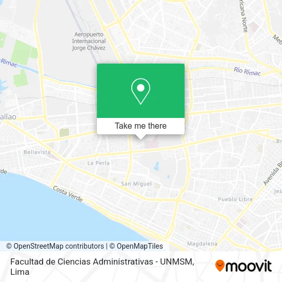 Mapa de Facultad de Ciencias Administrativas - UNMSM