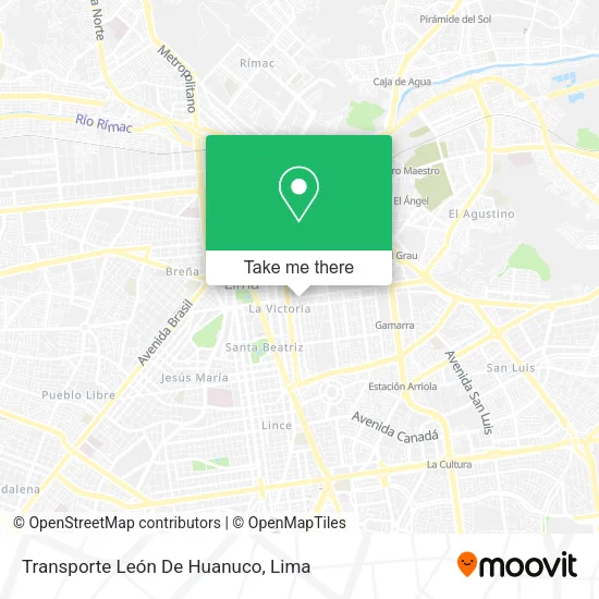 Mapa de Transporte León De Huanuco