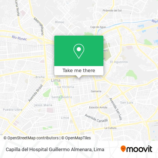 Mapa de Capilla del Hospital Guillermo Almenara