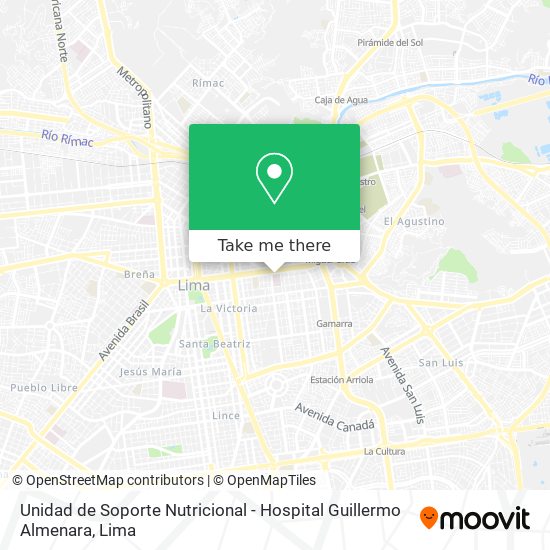 Unidad de Soporte Nutricional - Hospital Guillermo Almenara map