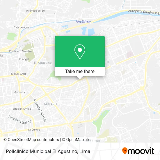 Mapa de Policlinico Municipal El Agustino