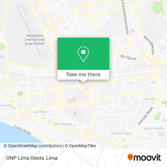 ONP Lima Oeste map