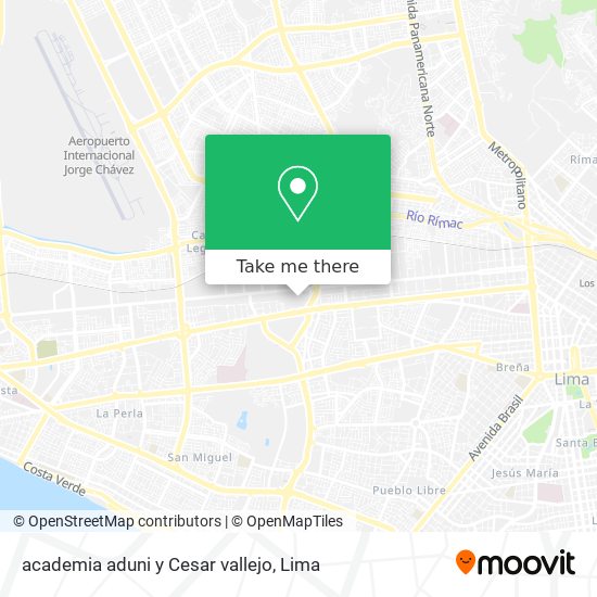 Mapa de academia aduni y Cesar vallejo