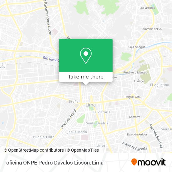 oficina ONPE Pedro Davalos Lisson map