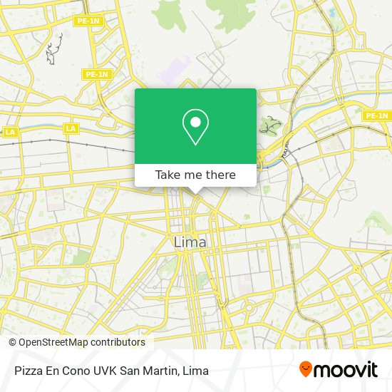 Pizza En Cono UVK San Martin map