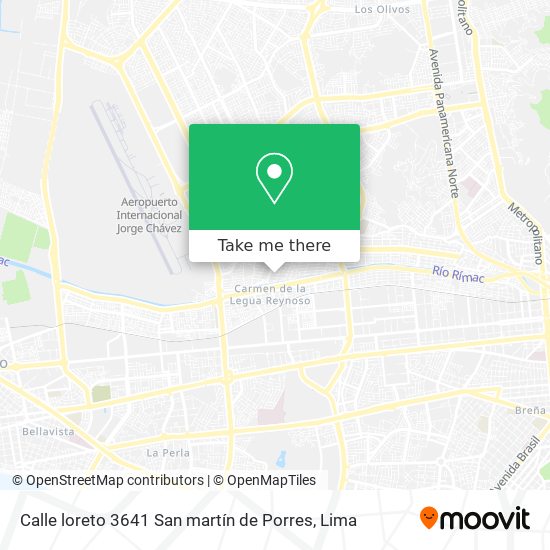 Mapa de Calle loreto  3641 San martín de  Porres