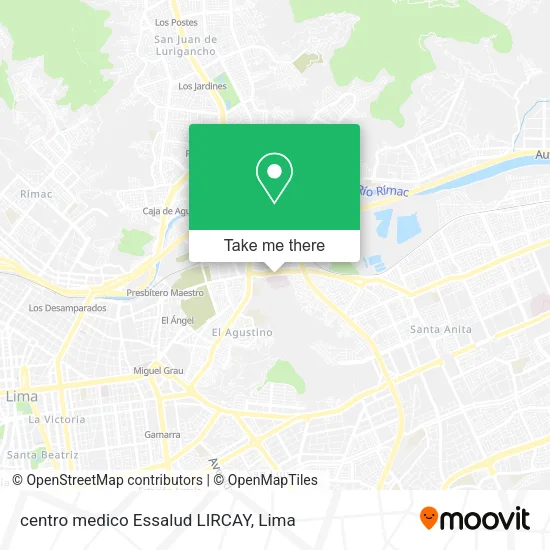 Mapa de centro medico Essalud LIRCAY