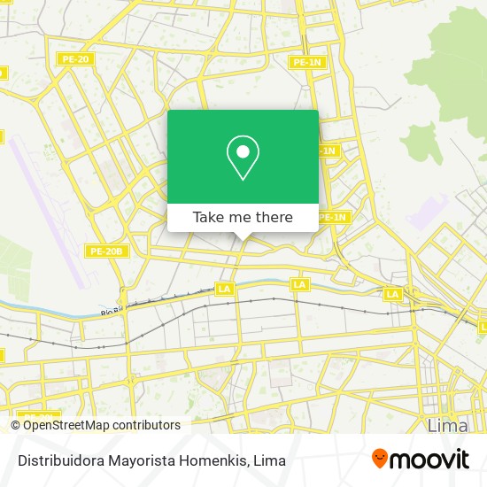 Mapa de Distribuidora Mayorista Homenkis