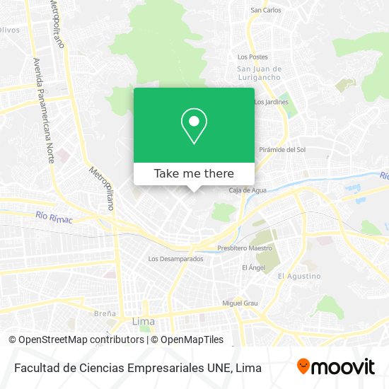 Facultad de Ciencias Empresariales UNE map