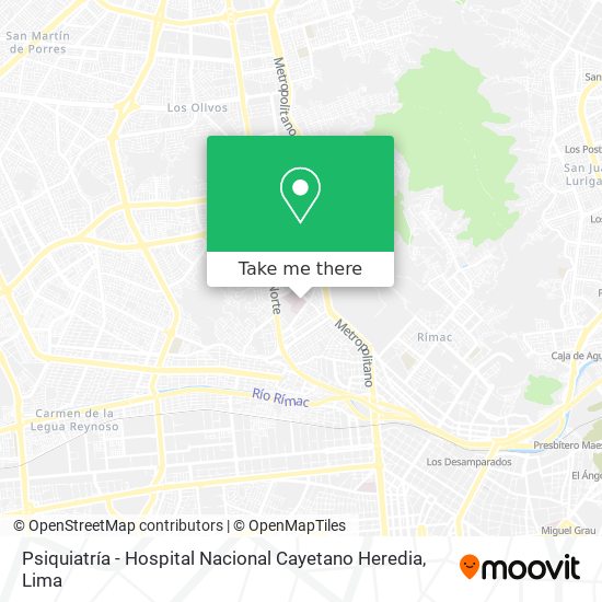 Psiquiatría - Hospital Nacional Cayetano Heredia map