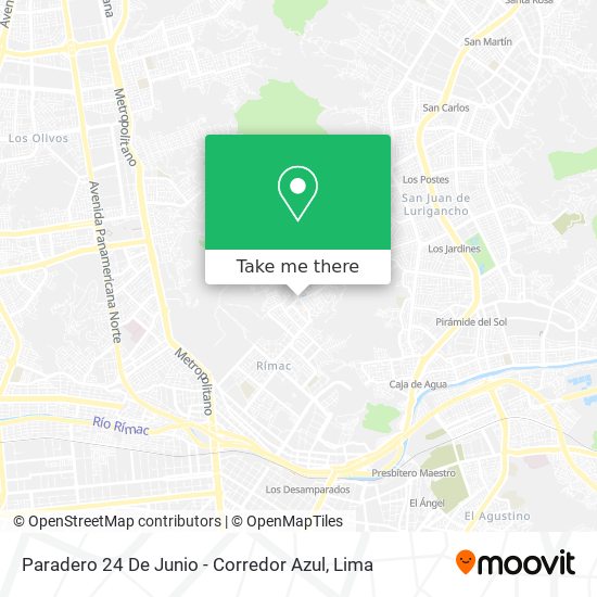 Paradero 24 De Junio - Corredor Azul map