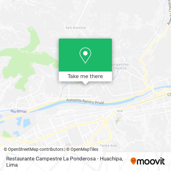 How to get to Restaurante Campestre La Ponderosa - Huachipa in Lurigancho  by Bus or Metro?