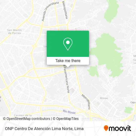 Mapa de ONP Centro De Atención Lima Norte