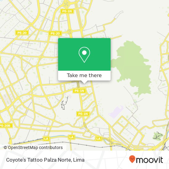 Coyote's Tattoo Palza Norte map