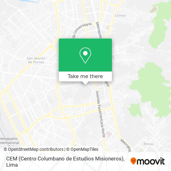 CEM (Centro Columbano de Estudios Misioneros) map