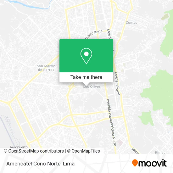 Americatel Cono Norte map