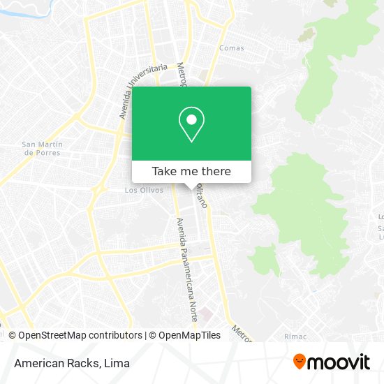 Mapa de American Racks