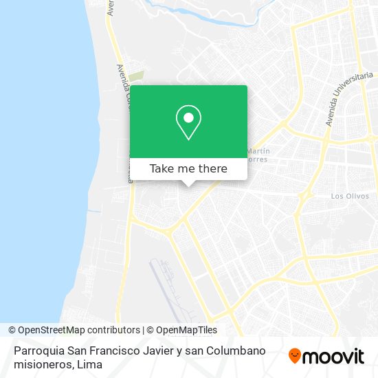 Parroquia San Francisco Javier y san Columbano misioneros map