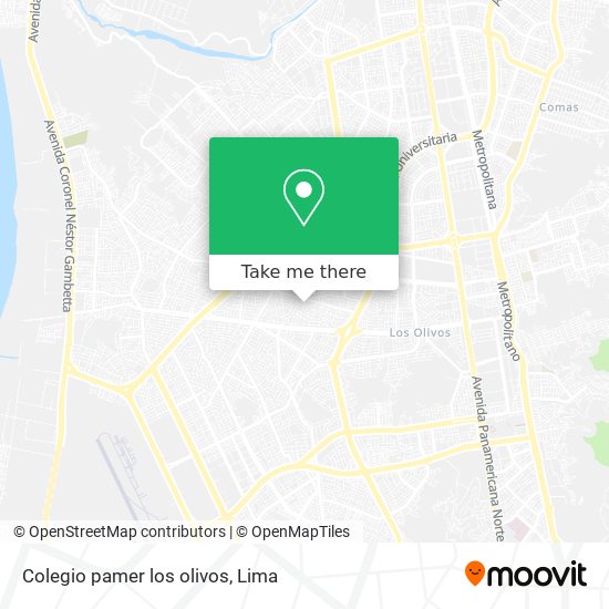 Colegio pamer los olivos map