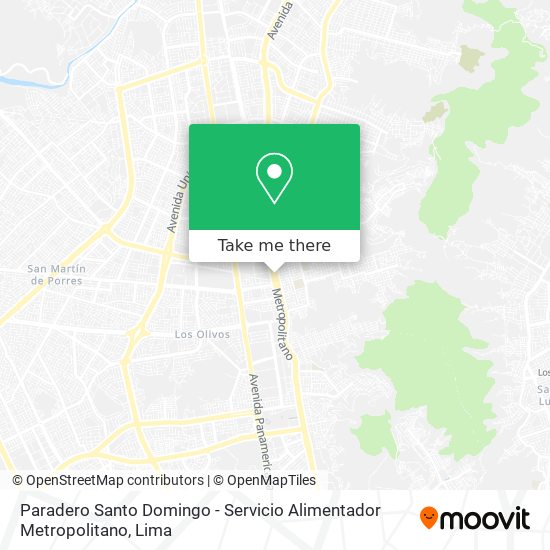 Paradero Santo Domingo - Servicio Alimentador Metropolitano map