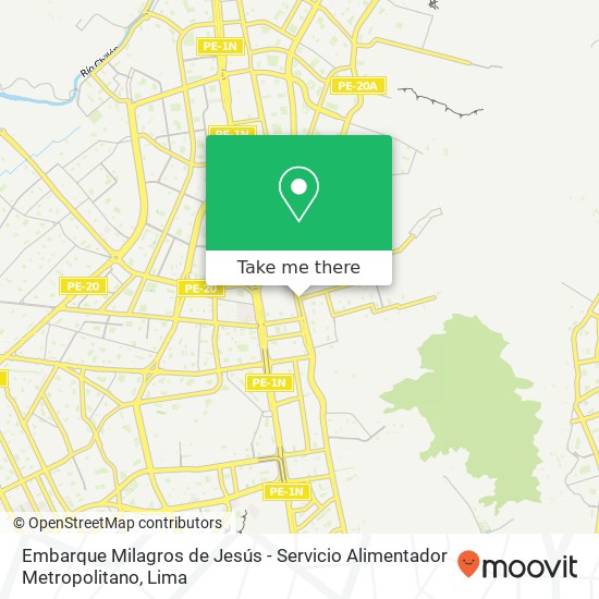 Mapa de Embarque Milagros de Jesús - Servicio Alimentador Metropolitano