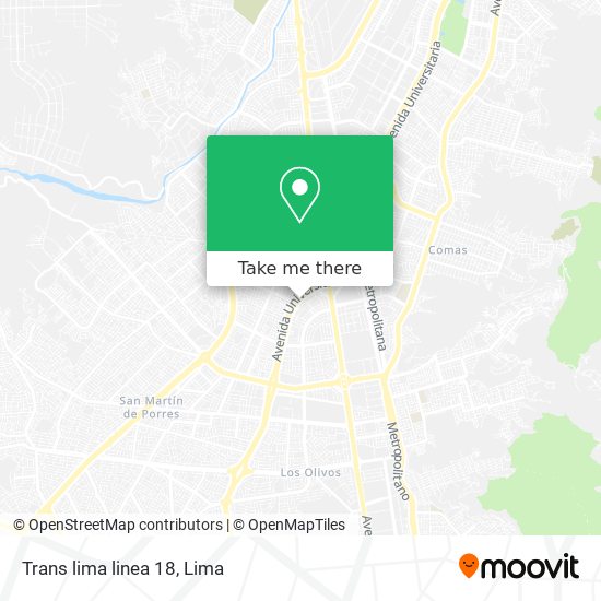 Mapa de Trans lima linea 18