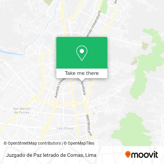 Mapa de Juzgado de Paz letrado de Comas