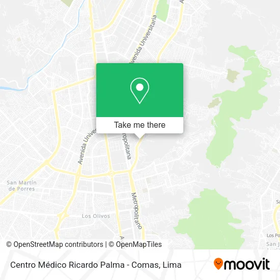 Mapa de Centro Médico Ricardo Palma - Comas