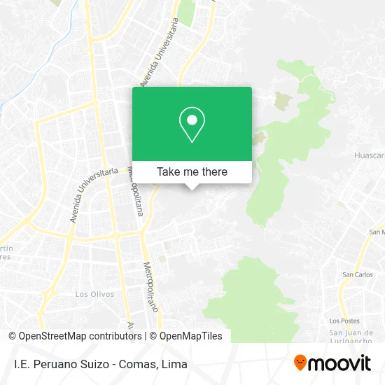 I.E. Peruano Suizo - Comas map