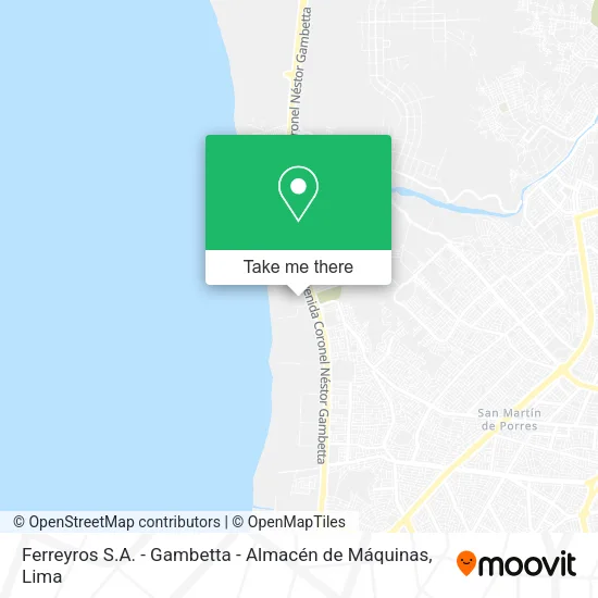 Mapa de Ferreyros S.A. - Gambetta - Almacén de Máquinas